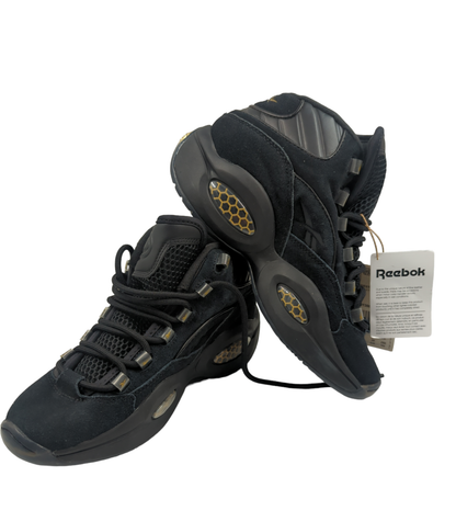Reebok Iverson Question Mid  Basketball Negro / Dorado No 25