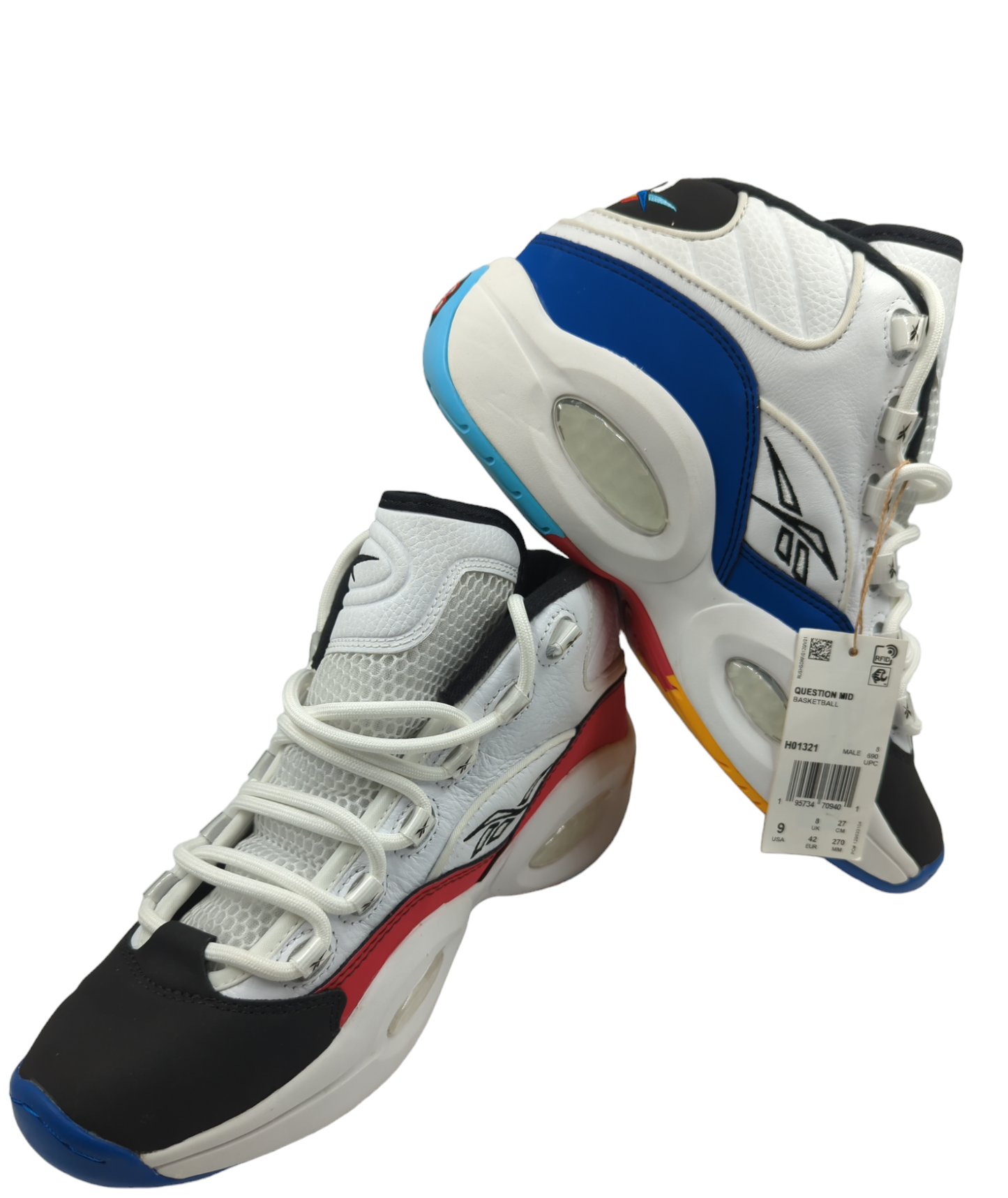 Reebok Question Mid Iverson Basketball Blanco / Negro / Azul No 27