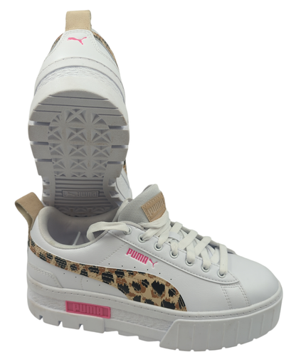 Puma Mayze Plataforma Casual Animal Print / Blanco / Rosa No 25