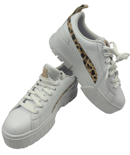 Puma Mayze Plataforma Casual Animal Print / Blanco / Rosa No 25