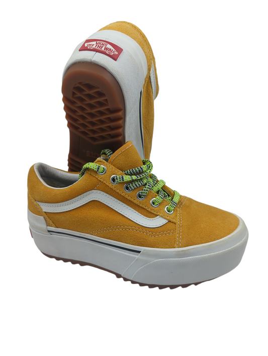 Vans Old School Plataforma Casual Amarillo / Blanco No 22