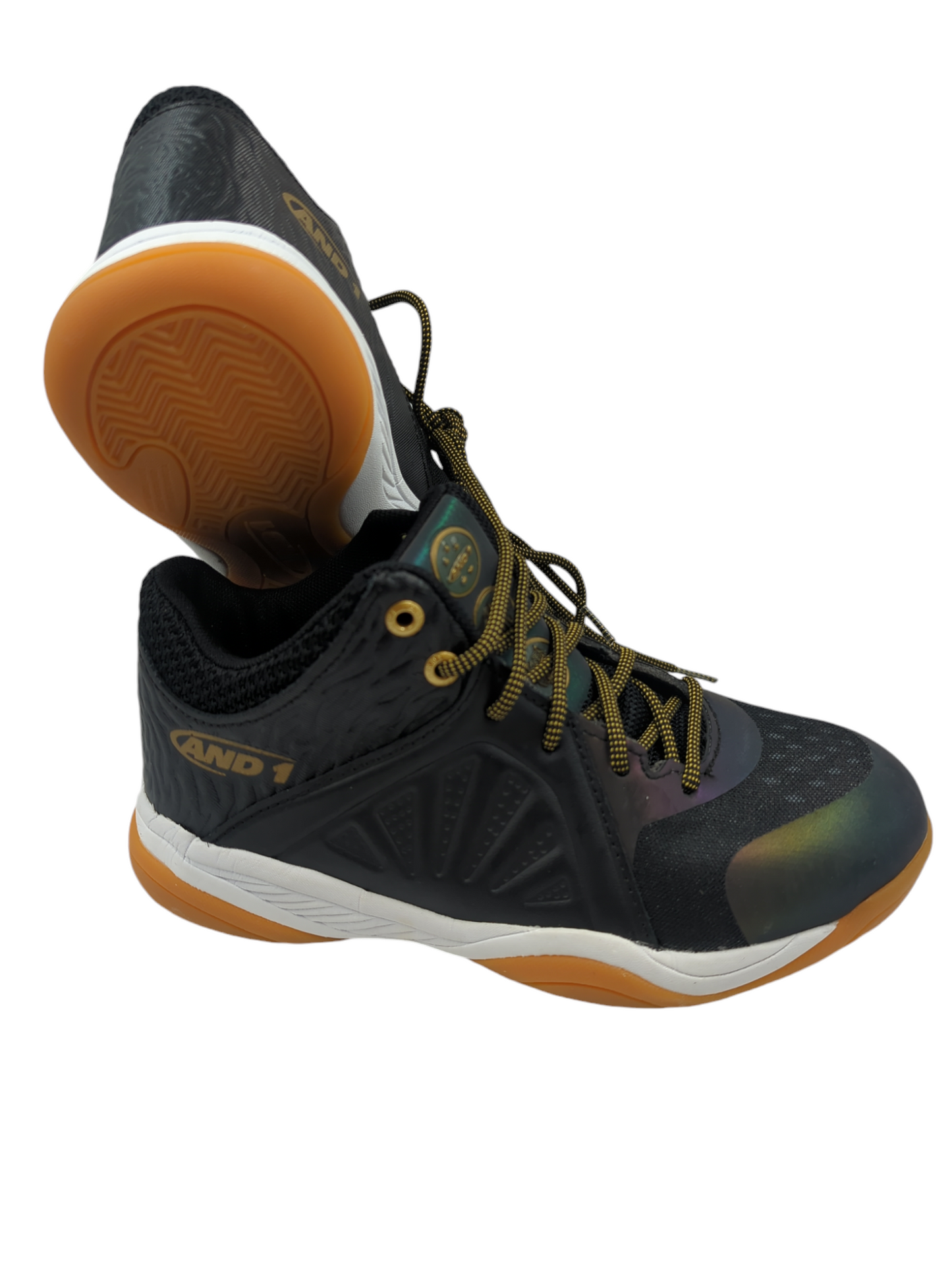 And 1 Basketball Bota Negro / Iridiscente / Suela Liga No 22