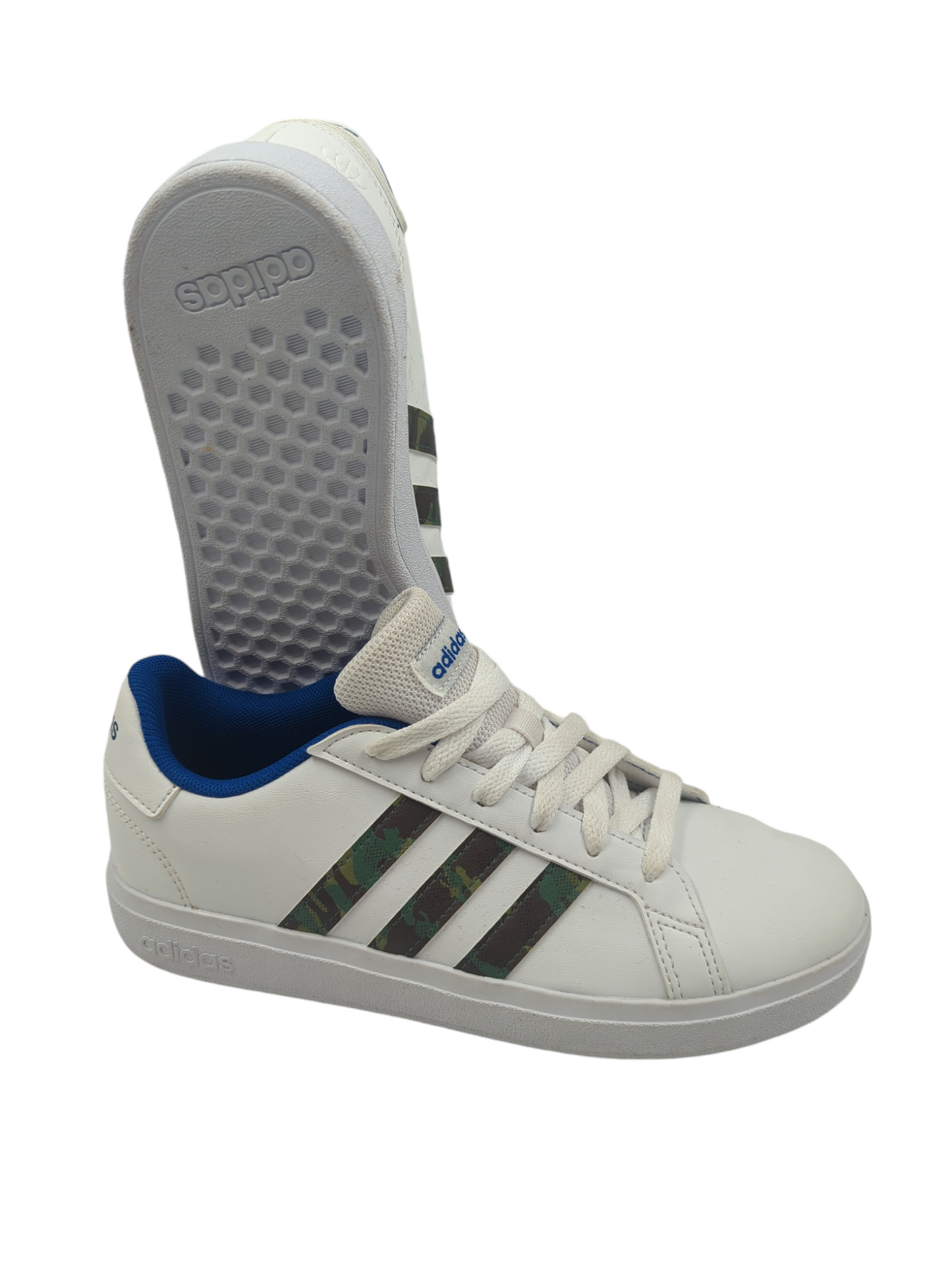 Adidas Grand Court 2.0 Casual Blanco / Líneas Camuflaje No 23