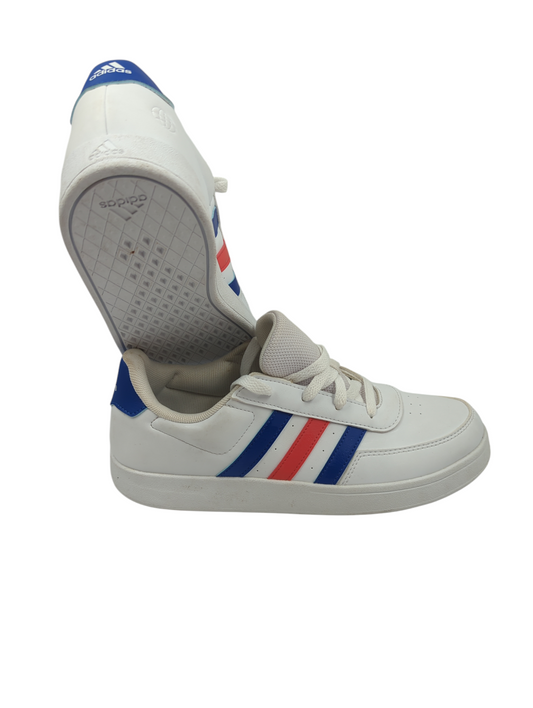 Adidas Casual Blanco Lineas Azul / Rojo No 25.5