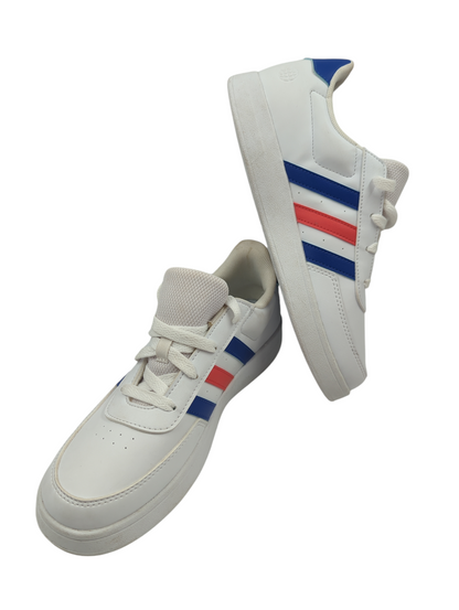 Adidas Casual Blanco Lineas Azul / Rojo No 25.5