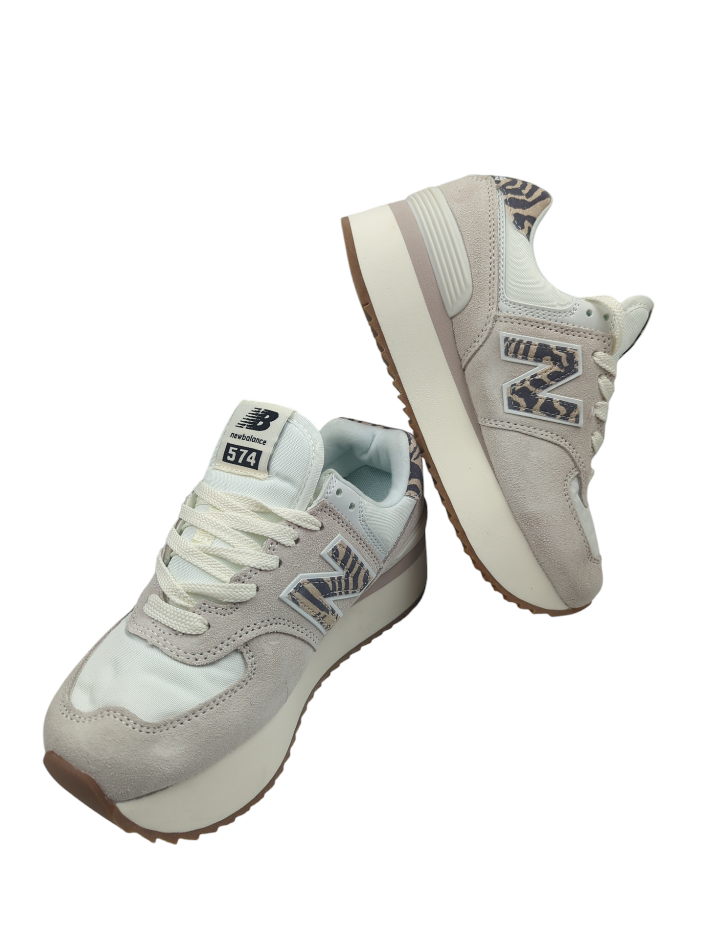 New Balance 574+ Plataforma Casual Gris / Animal Print No 24