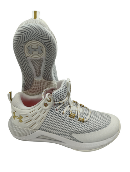 Under Armour Charged Block City Training / Tenis / Squash Blanco / Dorado No 24