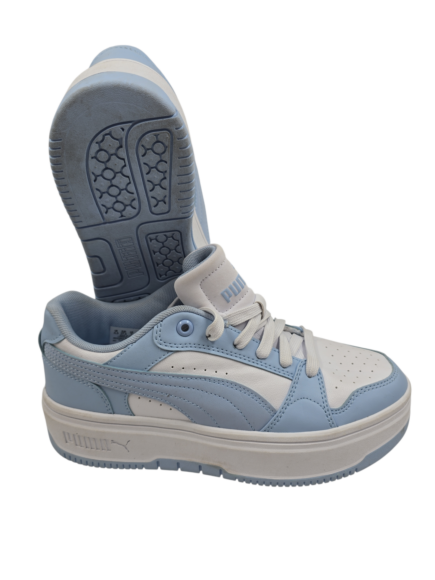 Puma Rebound Femme Low Plataforma Casual Azul Claro / Blanco No 23.5