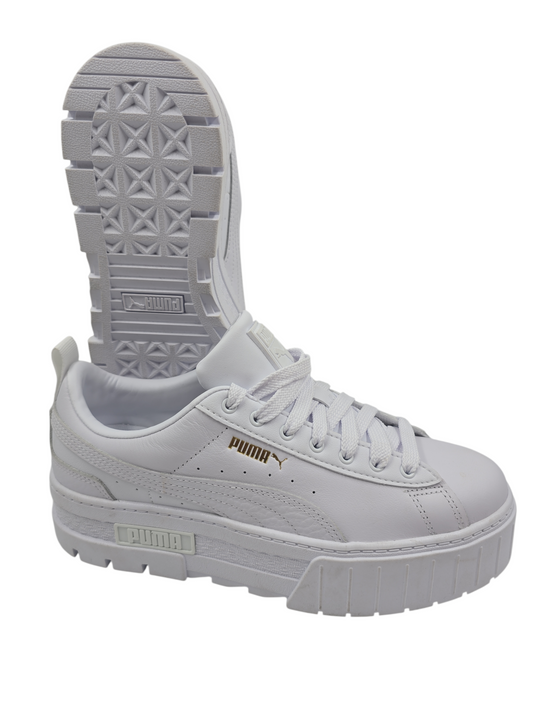 Puma Mayze Plataforma Piel Blanco  No 25.5