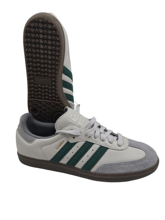 Adidas Samba Piel Casual Gris / Verde No 27