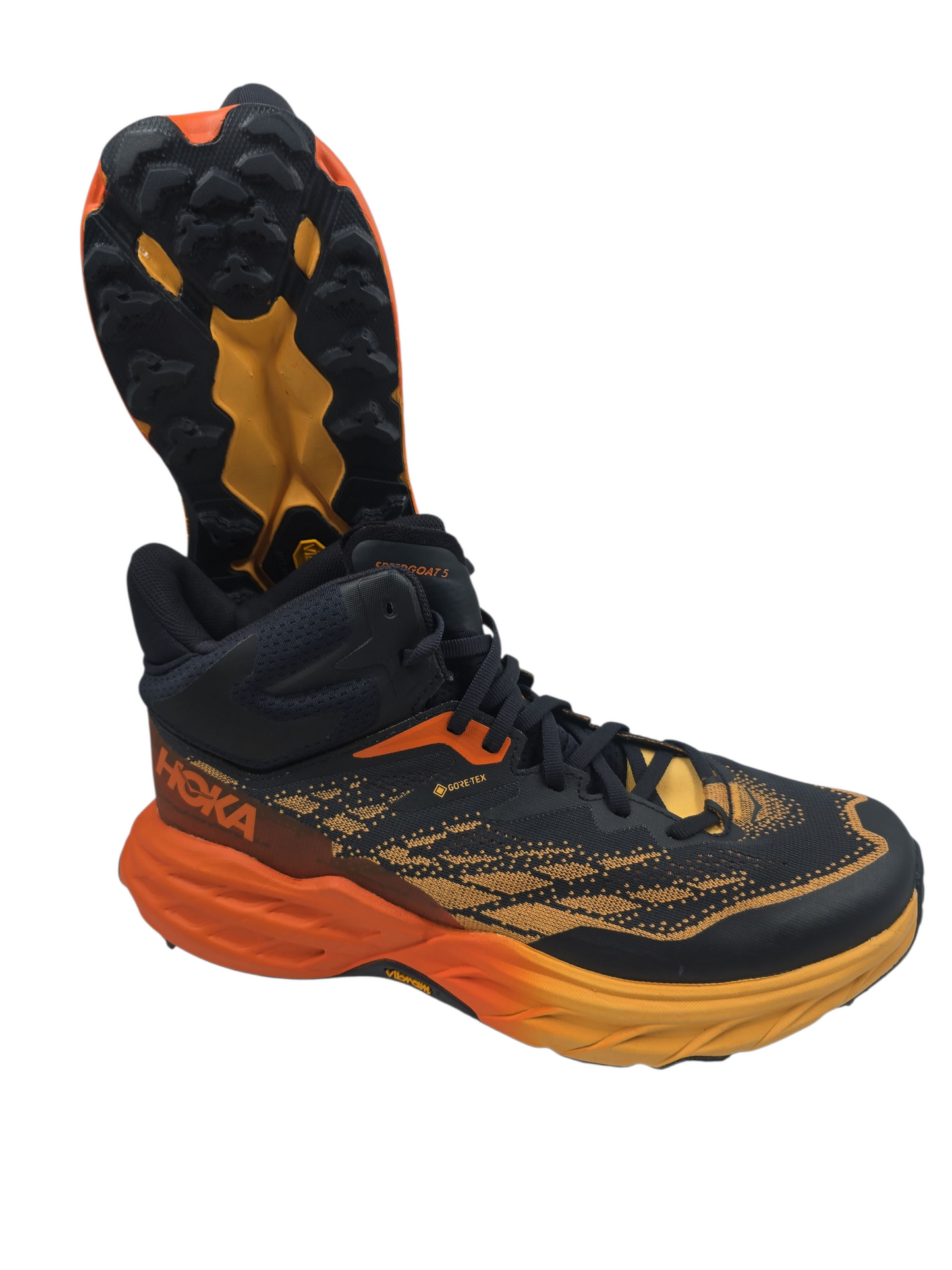 Hoka Speed Goat 5 Bota Trail Senderismo Pro Naranja / Azul Oscuro No 26