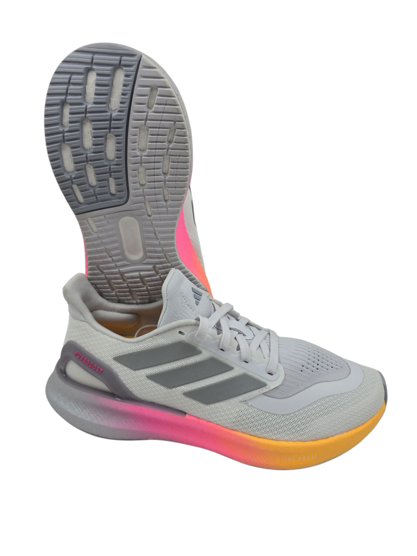 Adidas Pure Boost Running Training Gris / Rosa / Naranja No 24.5