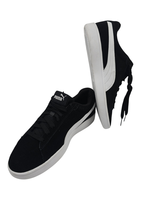Puma Smash Wide Suede Casual Negro Blanco No 24.5