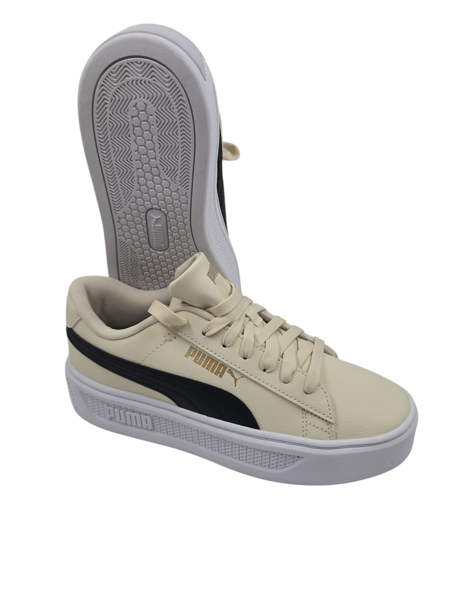 Puma Smash Plataforma Casual Beige / Negro No 23.5