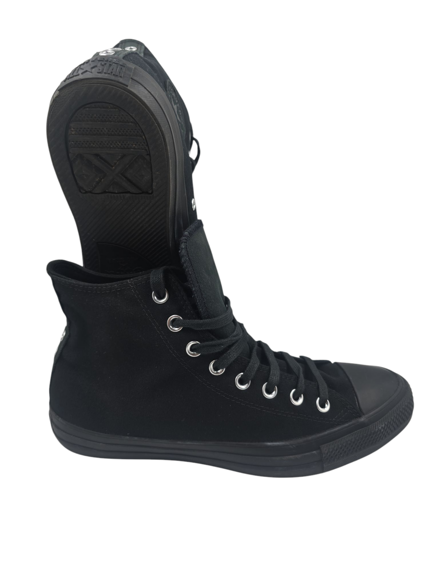 Converse Bota Negro Full / Plata No 27.5
